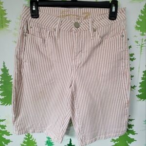 7 For all Mankind Striped Denim Shorts.